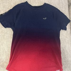 Hollister logo above sleeves t shirt